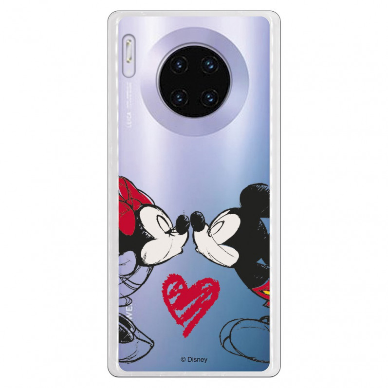 Funda para Huawei Mate 30 Pro Oficial de Disney Mickey y Minnie Beso - Clásicos Disney