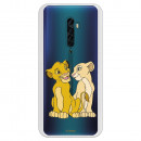 Funda para Oppo Reno 2  Oficial de Disney Simba y Nala Silueta - El Rey León