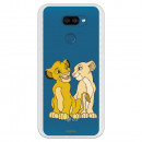 Funda para LG K40S Oficial de Disney Simba y Nala Silueta - El Rey León