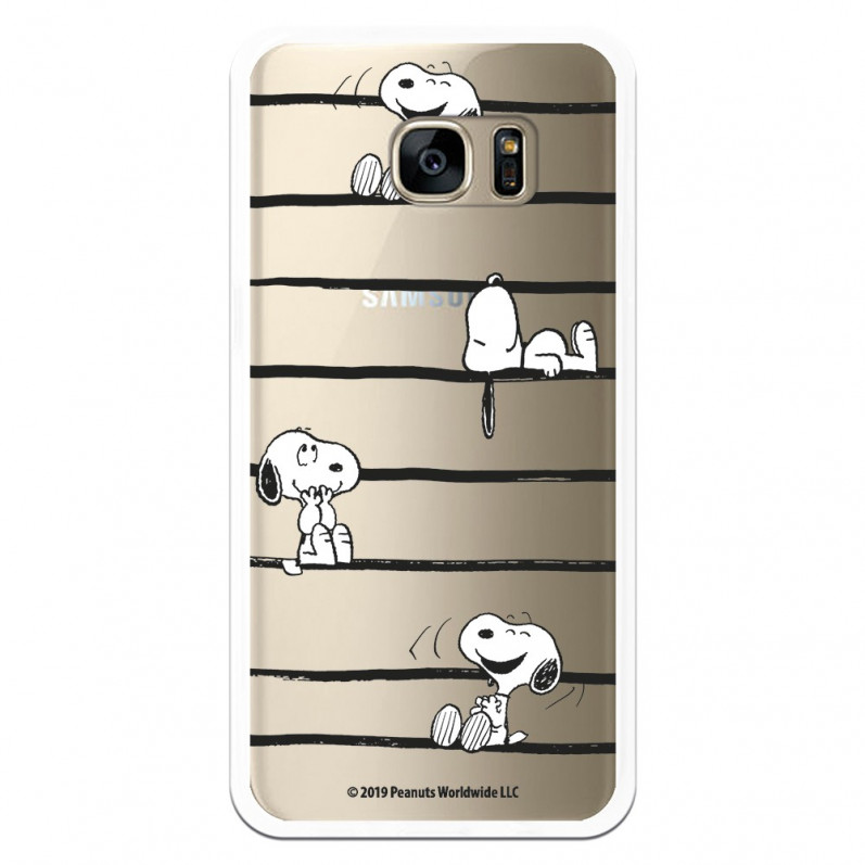 Funda para Samsung Galaxy S7 Edge Oficial de Peanuts Snoopy rayas - Snoopy