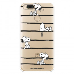 Funda para Xiaomi Mi A1 Oficial de Peanuts Snoopy rayas - Snoopy