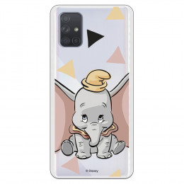 Funda para Samsung Galaxy A71 Oficial de Disney Dumbo Silueta Transparente - Dumbo