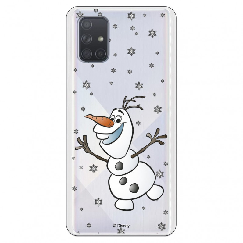 Funda para Samsung Galaxy A71 Oficial de Disney Olaf Transparente - Frozen