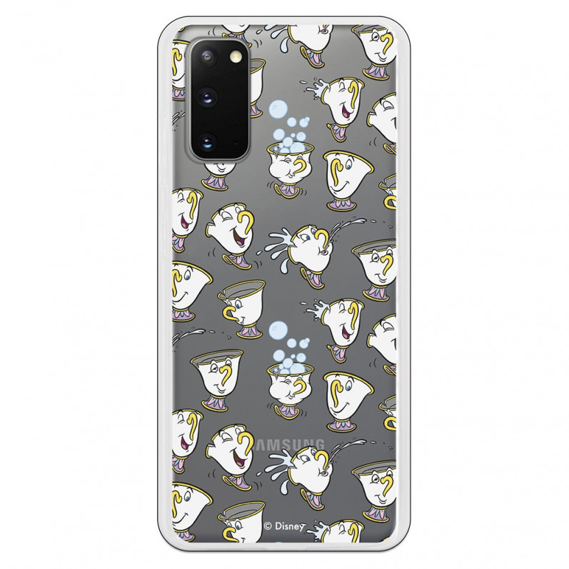 Funda para Samsung Galaxy S20 Oficial de Disney Chip Potts Siluetas - La Bella y la Bestia