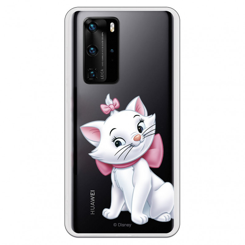 Funda para Huawei P40 Oficial de Disney Marie Silueta - Los Aristogatos