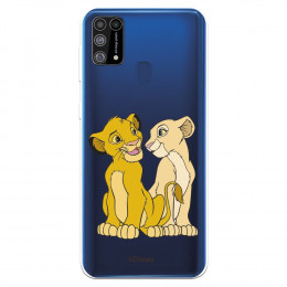 Funda para Samsung Galaxy M31 Oficial de Disney Simba y Nala Silueta - El Rey León