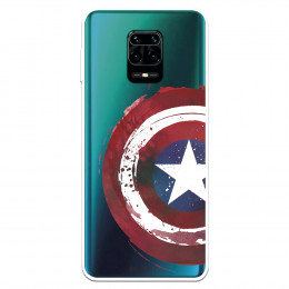 Funda para Xiaomi Redmi Note 9 Pro Oficial de Marvel Capitán América Escudo Transparente - Marvel