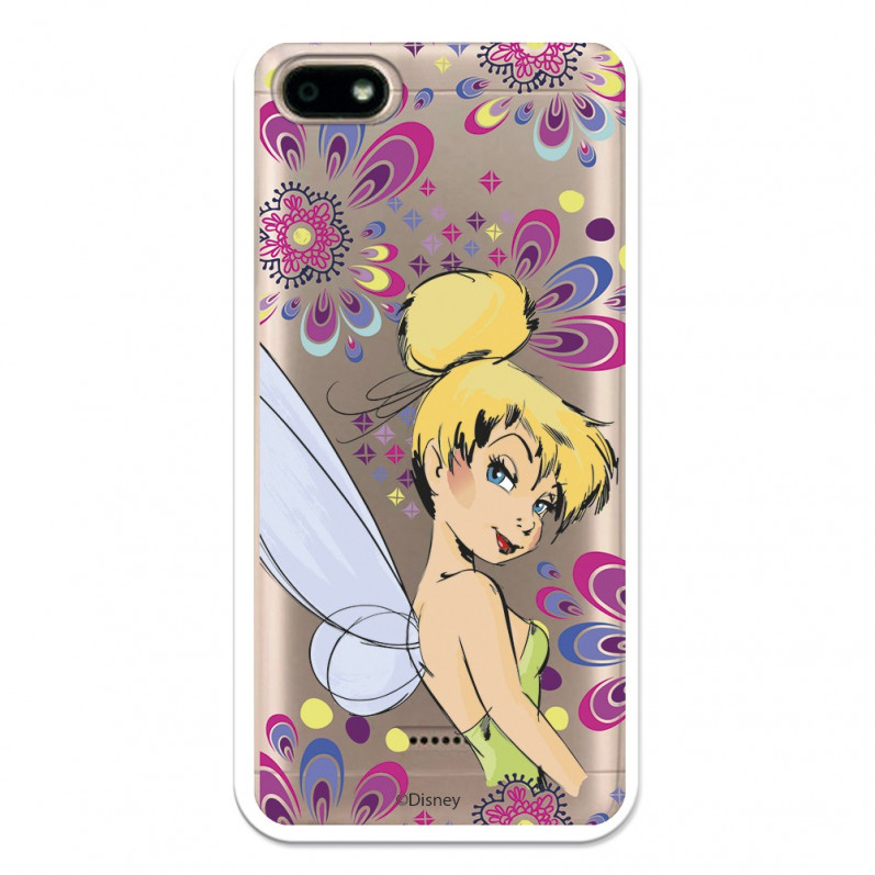 Oficiální průhledné pouzdro Disney Tinkerbell Flowers pro Xiaomi Redmi 6A - Peter Pan