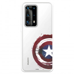 Funda para Huawei P40 Pro Oficial de Marvel Capitán América Escudo Transparente - Marvel