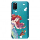 Funda para Samsung Galaxy M21 Oficial de Disney Ariel y Sebastián Burbujas - La Sirenita