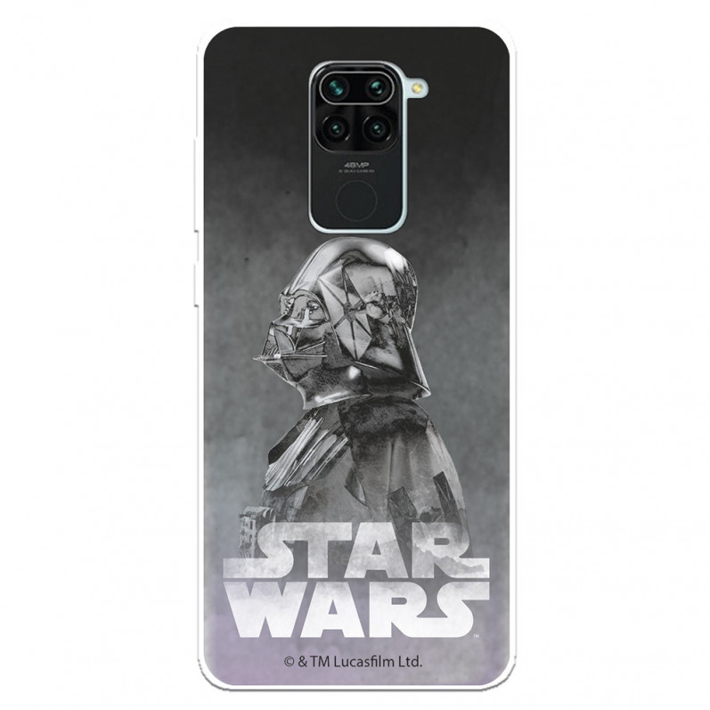 Funda para Xiaomi Redmi Note 9 Oficial de Star Wars Darth Vader Fondo negro - Star Wars