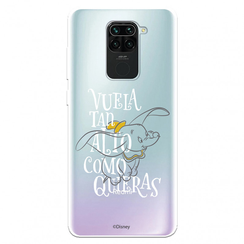 Funda para Xiaomi Redmi Note 9 Oficial de Disney Dumbo Vuela tan Alto - Dumbo