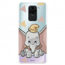 Funda para Xiaomi Redmi Note 9 Oficial de Disney Dumbo Silueta Transparente - Dumbo