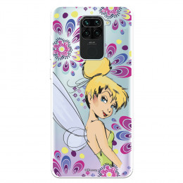 Funda para Xiaomi Redmi Note 9 Oficial de Disney Campanilla Flores - Peter Pan