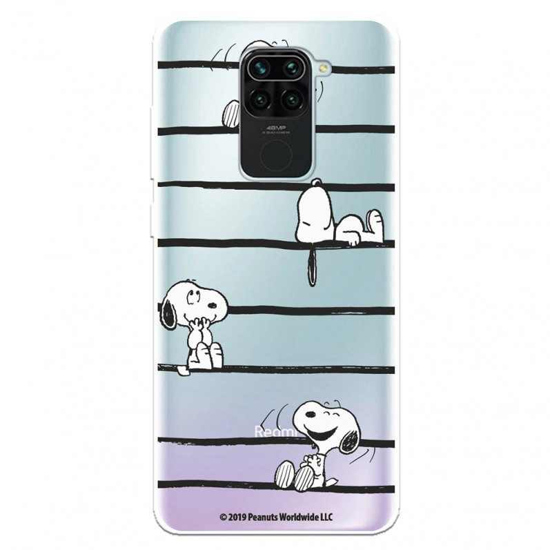 Funda para Xiaomi Redmi Note 9 Oficial de Peanuts Snoopy rayas - Snoopy