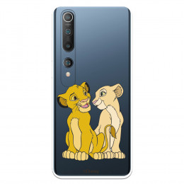 Funda para Xiaomi Mi 10 Oficial de Disney Simba y Nala Silueta - El Rey León