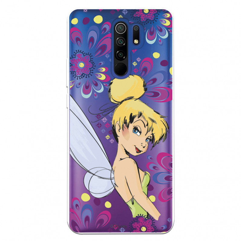 Funda para Xiaomi Redmi 9 Oficial de Disney Campanilla Flores - Peter Pan