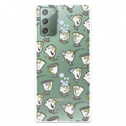 Funda para Samsung Galaxy Note 20 Oficial de Disney Chip Potts Siluetas - La Bella y la Bestia