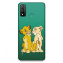 Funda para Huawei P Smart 2020 Oficial de Disney Simba y Nala Silueta - El Rey León