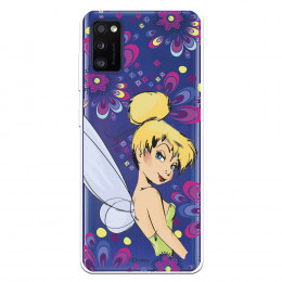 Funda para Samsung Galaxy A41 Oficial de Disney Campanilla Flores - Peter Pan