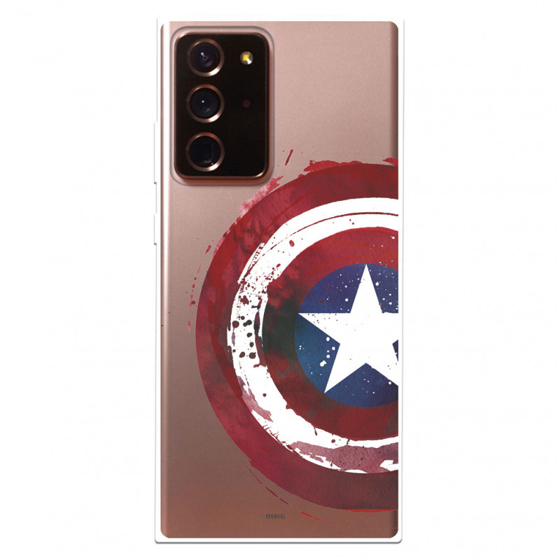 Funda para Samsung Galaxy Note 20 Plus Oficial de Marvel Capitán América Escudo Transparente - Marvel