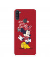 Funda para Samsung Galaxy A11 Oficial de Disney Minnie Mad About - Clásicos Disney