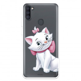 Funda para Samsung Galaxy A11 Oficial de Disney Marie Silueta - Los Aristogatos