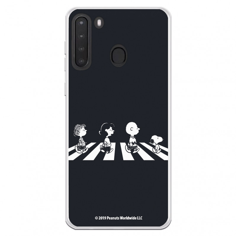 Funda para Samsung Galaxy A21 Oficial de Peanuts Personajes Beatles - Snoopy