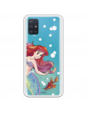 Funda para Samsung Galaxy A51 5G Oficial de Disney Ariel y Sebastián Burbujas - La Sirenita