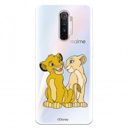 Funda para Realme X2 Pro Oficial de Disney Simba y Nala Silueta - El Rey León