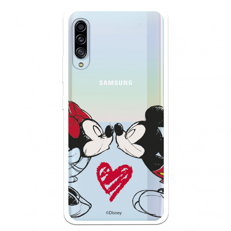 Funda para Samsung Galaxy A90 5G Oficial de Disney Mickey y Minnie Beso - Clásicos Disney