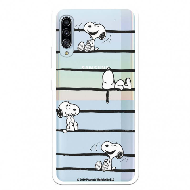 Funda para Samsung Galaxy A90 5G Oficial de Peanuts Snoopy rayas - Snoopy