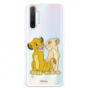 Funda para Realme X2 Oficial de Disney Simba y Nala Silueta - El Rey León