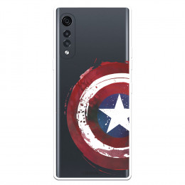 Funda para LG Velvet 5G Oficial de Marvel Capitán América Escudo Transparente - Marvel