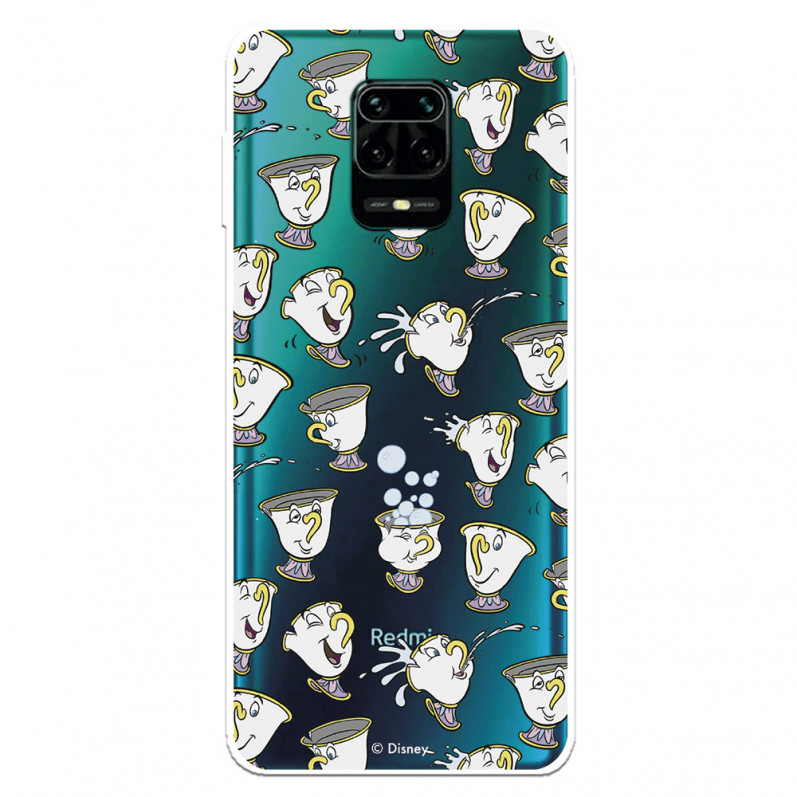 Funda para Xiaomi Redmi Note 9 Pro Oficial de Disney Chip Potts Siluetas - La Bella y la Bestia