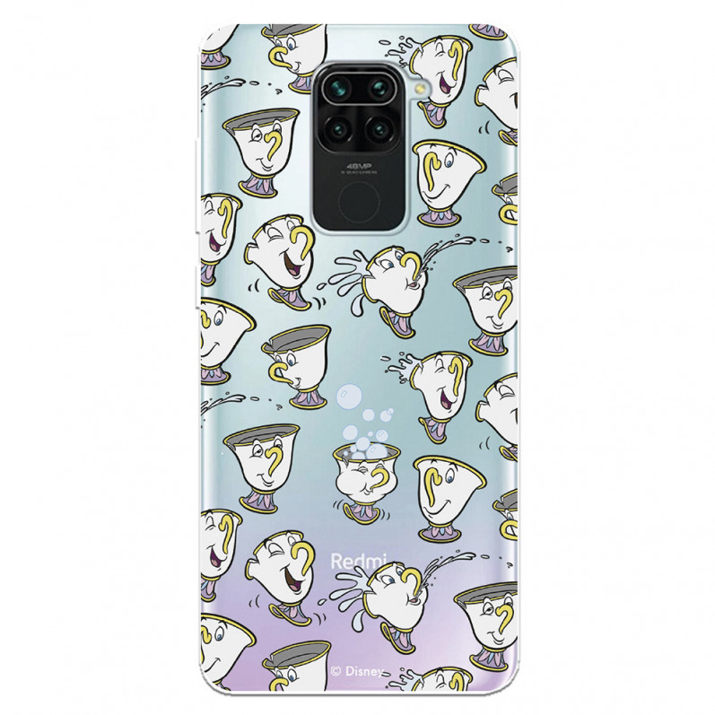 Funda para Xiaomi Redmi Note 9 Oficial de Disney Chip Potts Siluetas - La Bella y la Bestia