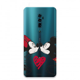 Funda para Oppo Reno 10x Zoom Oficial de Disney Mickey y Minnie Beso - Clásicos Disney