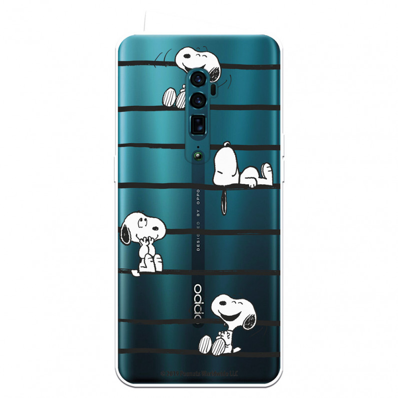 Funda para Oppo Reno 10x Zoom Oficial de Peanuts Snoopy rayas - Snoopy