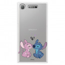 Funda para Sony Xperia XZ1 Oficial de Disney Angel & Stitch Beso - Lilo & Stitch