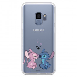 Funda para Samsung Galaxy S9 Oficial de Disney Angel & Stitch Beso - Lilo & Stitch