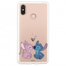 Funda para Xiaomi Mi Max 3 Oficial de Disney Angel & Stitch Beso - Lilo & Stitch