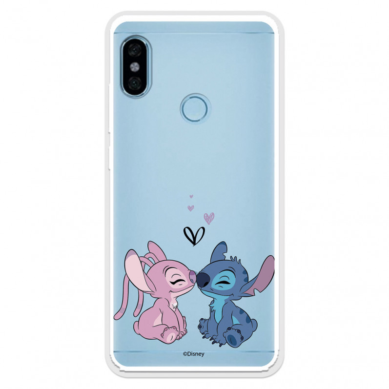 Funda para Xiaomi Redmi Note 5 Pro Oficial de Disney Angel & Stitch Beso - Lilo & Stitch