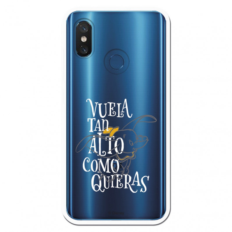 Carcasa Oficial Disney Dumbo Vuela tan algo Clear para Xiaomi Mi 8 - La Casa de las Carcasas