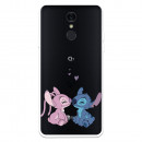 Funda para LG Q7 Oficial de Disney Angel & Stitch Beso - Lilo & Stitch