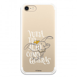 Carcasa Oficial Disney Dumbo Vuela tan algo Clear para iPhone 8- La Casa de las Carcasas