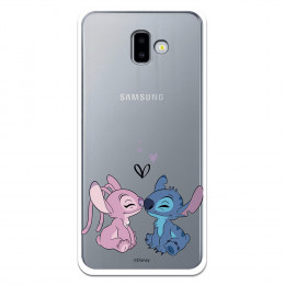 Funda para Samsung Galaxy J6 Plus Oficial de Disney Angel & Stitch Beso - Lilo & Stitch