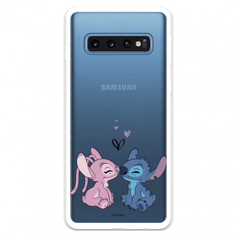 Funda para Samsung Galaxy S10 Plus Oficial de Disney Angel & Stitch Beso - Lilo & Stitch