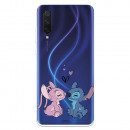 Funda para Xiaomi Mi 9 Lite Oficial de Disney Angel & Stitch Beso - Lilo & Stitch