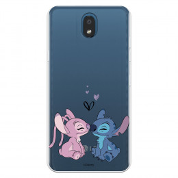 Funda para LG K30 Oficial de Disney Angel & Stitch Beso - Lilo & Stitch