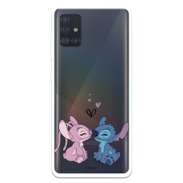 Funda para Samsung Galaxy A51 Oficial de Disney Angel & Stitch Beso - Lilo & Stitch